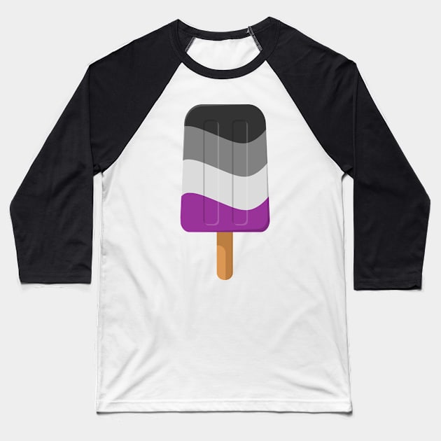 Asexual Pride Flag Ice Pop Vector Baseball T-Shirt by LiveLoudGraphics